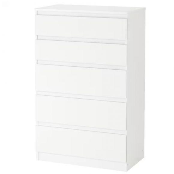 KULLEN КУЛЛЕН Комод с 5 ящиками, белый,65x112 см