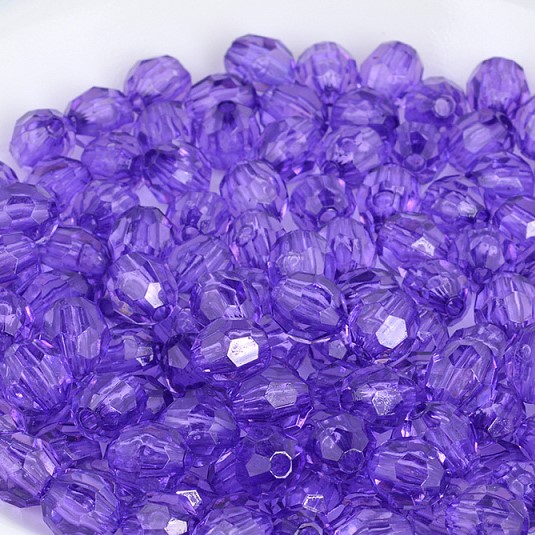 Бусины акриловые граненые MAGIC HOBBY цвет 07 фиолетовый 50г в упаковке Разные диаметры (MG.32-07)