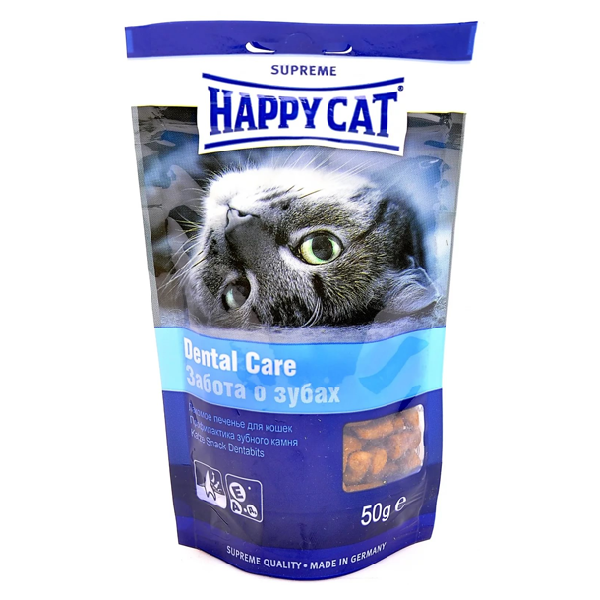 Лакомство для кошек Happy Cat печенье для зубов для кошек с мясом