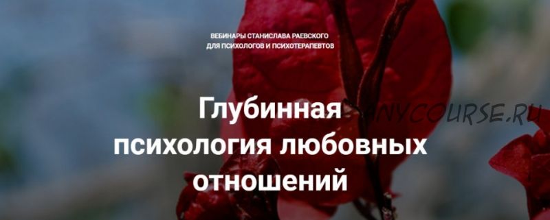 [МААП] Глубинная психология любовных отношений. Вебинар 2 (Станислав Раевский)