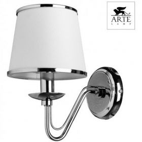 Бра Arte Lamp Aurora A1150AP-1CC Хром, Белый с Хромированной Каймой / Арт Ламп