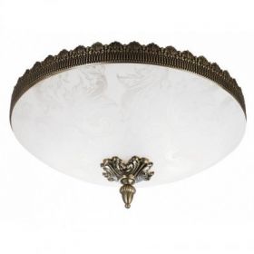 Светильник Потолочный Arte Lamp Crown A4541PL-3AB Античная Бронза, Белый с Неокрашенным Рисунком / Арт Ламп