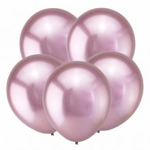 Шар (5"/ 12 см), Розовый, Зеркальные шары, 50 шт, Турция