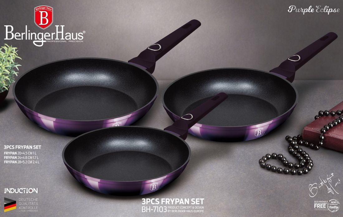 BH 7103  Purple Eclips Collection Набор посуды 3 пр.
