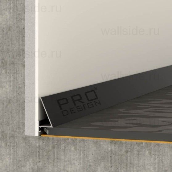 Алюминиевый плинтус Pro Design Corner 570 чёрный муар