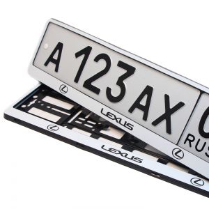 Номерные рамки для номера автомобиля Lexus - белые