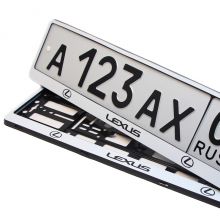 Рамки   с логотипом Lexus для гос номера автомобиля машины Grolcan (Польша) - 2 шт белые