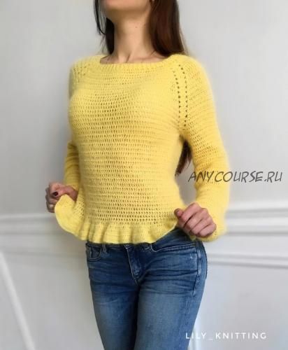 [lily_knitting] Джемпер с баской (Лилия Коробейникова)