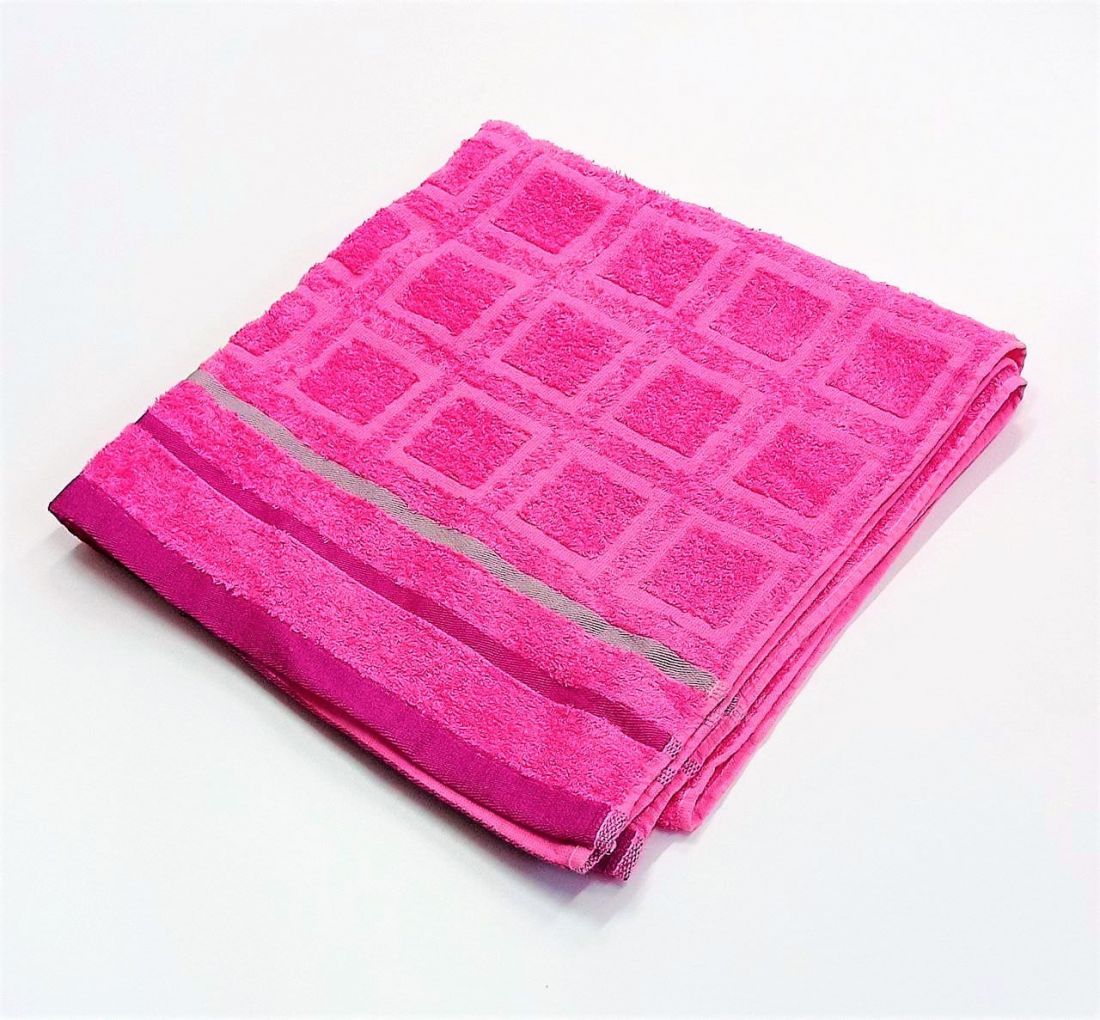 Полотенце банное розовое, размер 65/135