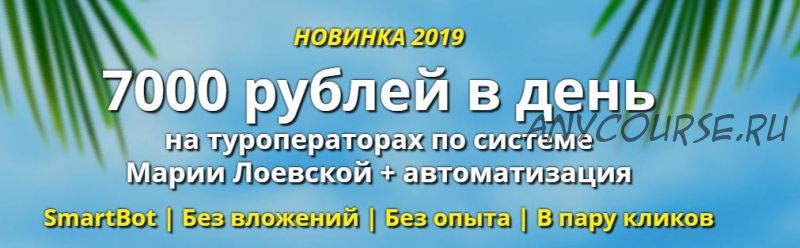 7000 рублей в день на туроператорах по системе Марии Лоевской + автоматизация