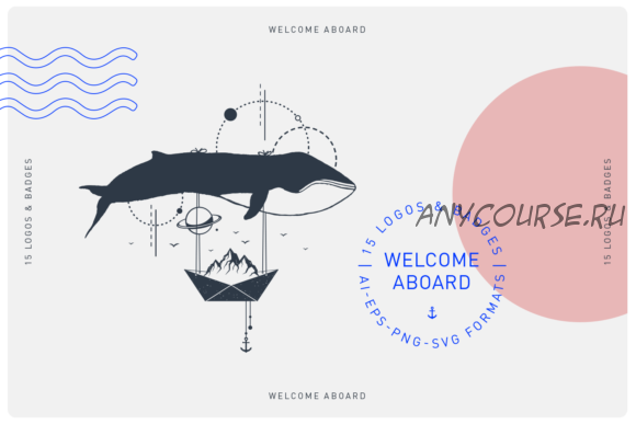 [Creativefabrica] Welcome Aboard. 15 Logos & Badges (Cosmic Store)