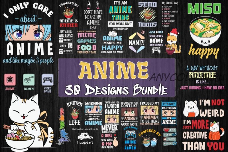 [Сreativefabrica] Anime SVG Bundle (Pecgine)