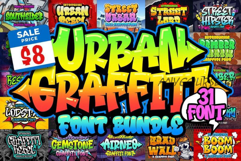 [Сreativefabrica] Urban Graffiti Font Bundle (Blankids Studio)