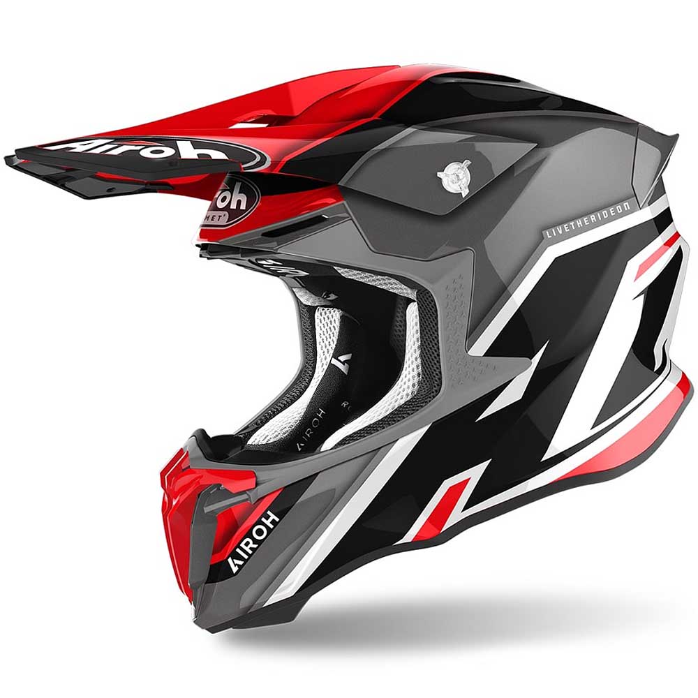 Airoh Twist 2.0 Shaken Red Gloss шлем внедорожный