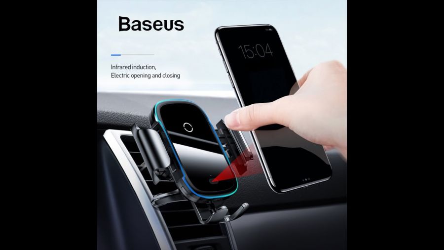 Baseus Halo Electric Wireless Charging Car Mount 15W Black