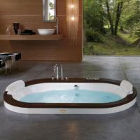 Гидромассажная ванна Jacuzzi Opalia Wood встраиваемая с 6 форсунками и 2 подголовниками 190x110 схема 5
