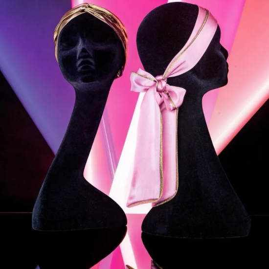 Balmain Заколка-розовый шарф Лимитированная коллекция /Limited Edition Silk Pastel Pink Hair Scarf SS20