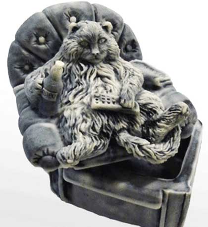 Пепельница "Кот в кресле" мрамор