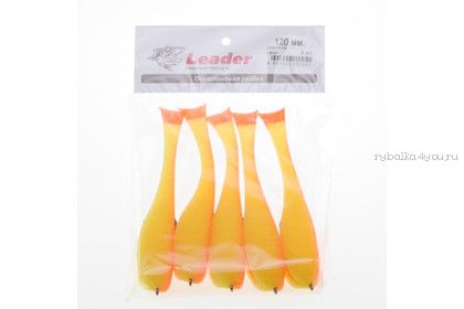Поролоновая рыбка Leader на офсете 120мм / 5 шт. уп. / цвет: 25 UV