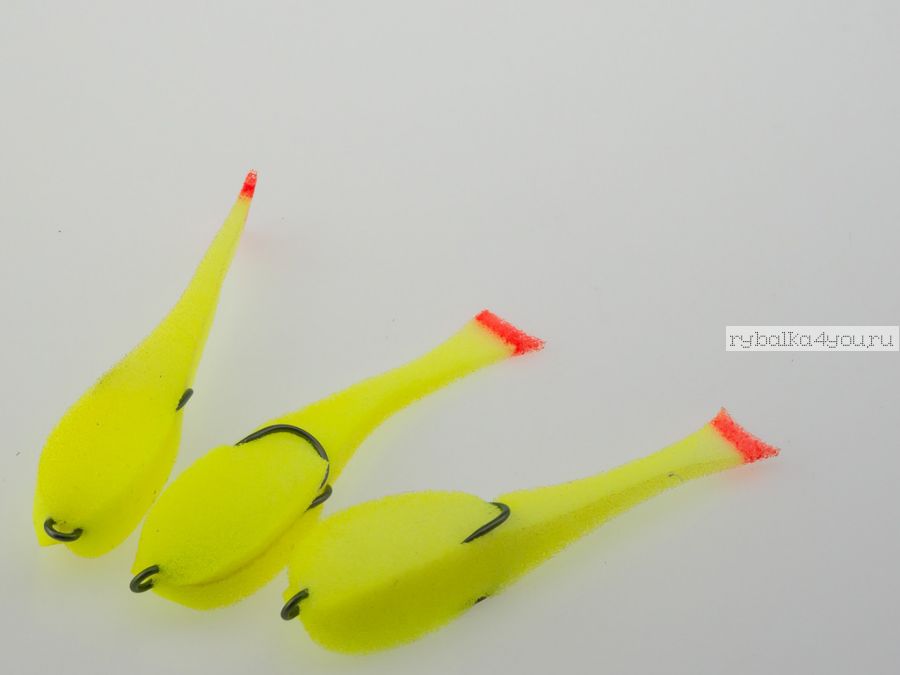 Поролоновые рыбки Leader оснащенные двойником 65 мм / 5 шт. в уп. / цвет: 21 UV