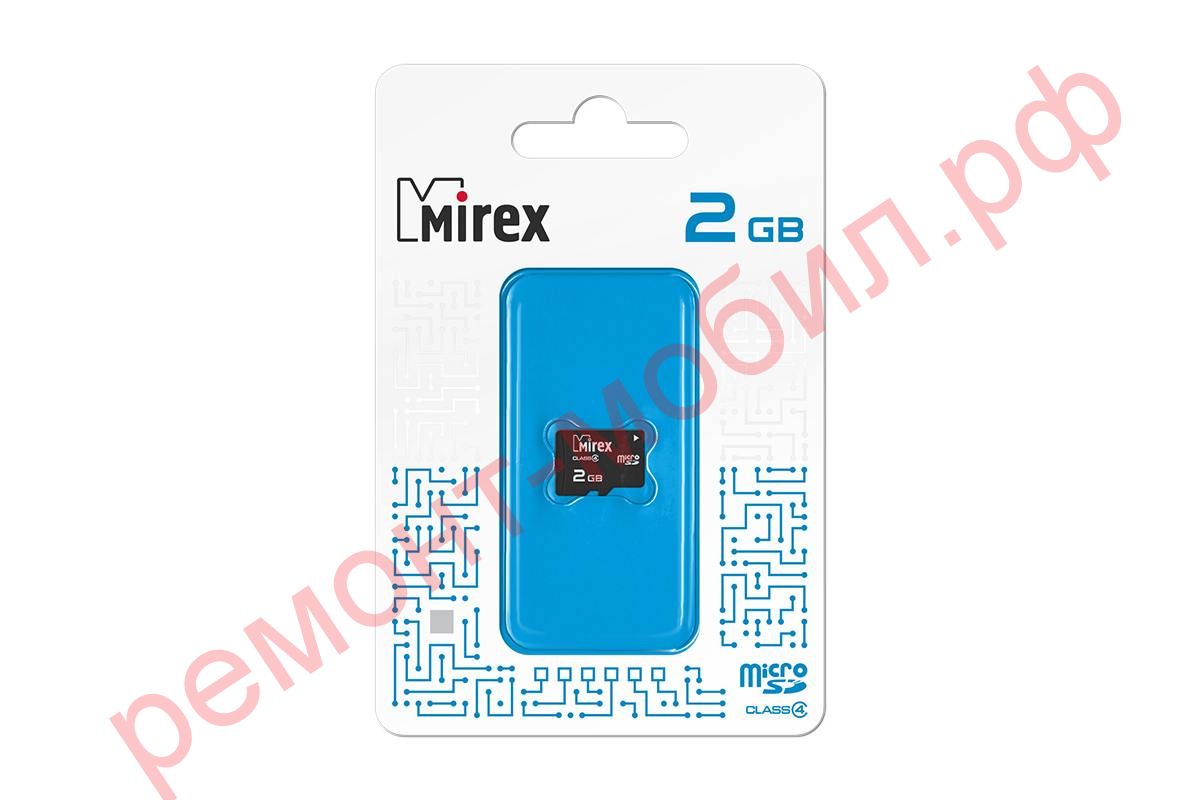 Карта памяти MicroSD Mirex 2 GB ( 4 class ) без адаптера