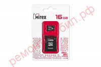 Карта памяти MicroSDHC Mirex 16 GB UHS-I U1 ( 10 class ) с адаптером