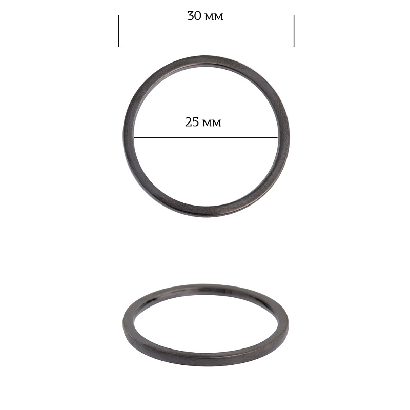 Кольцо металл литое 30мм внутренний диаметр 25мм 2 штуки в упаковке Разный цвет металла TBY-3B13549
