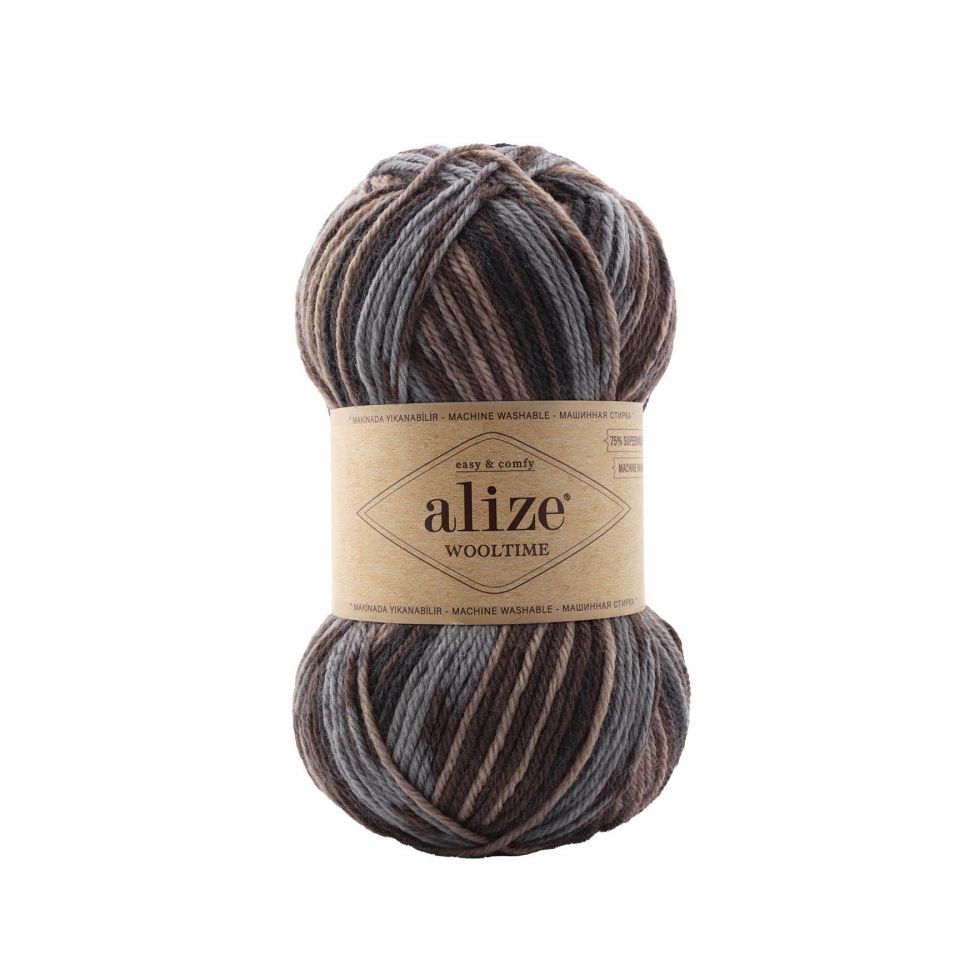 Wooltime (Alize) 11015-коричневый меланж