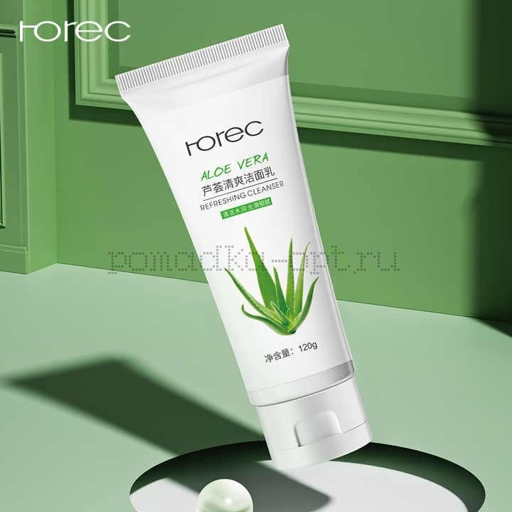 Rorec Очищающая и освежающая пенка для лица с экстрактом алоэ вера Aloe Vera Refreshing Cleanser, 120г