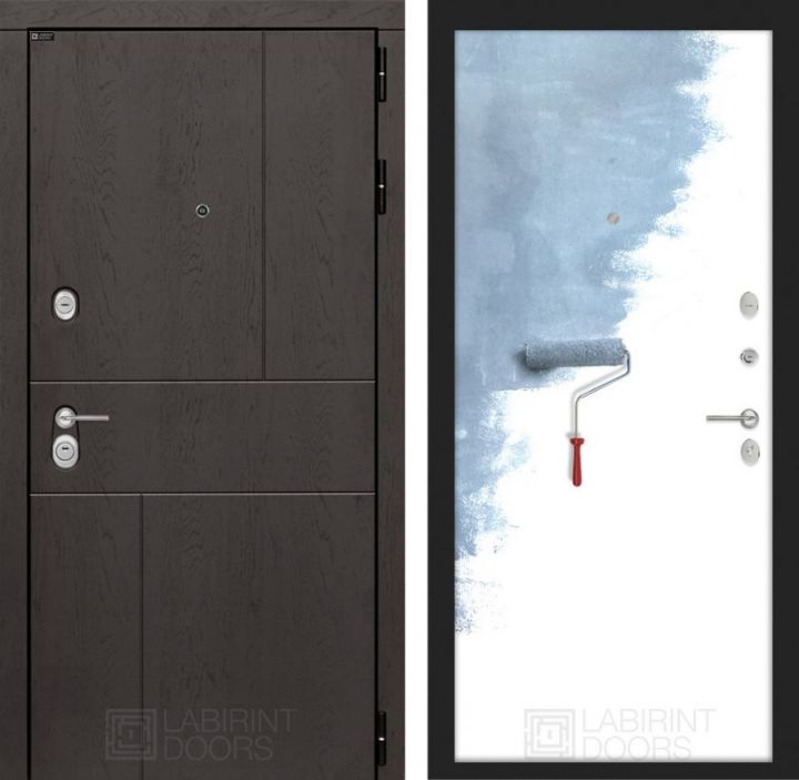 Дверь Входная Лабиринт URBAN 28 Грунт под покраску, металлическая