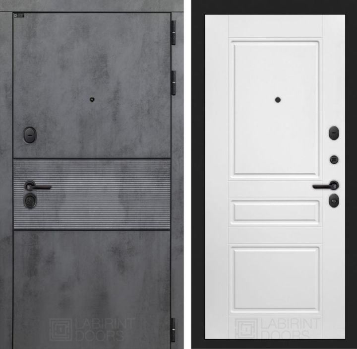 Дверь входная Лабиринт INFINITY 03 Белый софт металлическая
