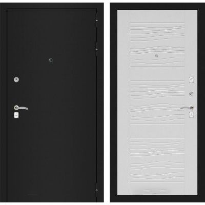 Дверь Входная Лабиринт CLASSIC шагрень черная 06 Белое дерево, металлическая