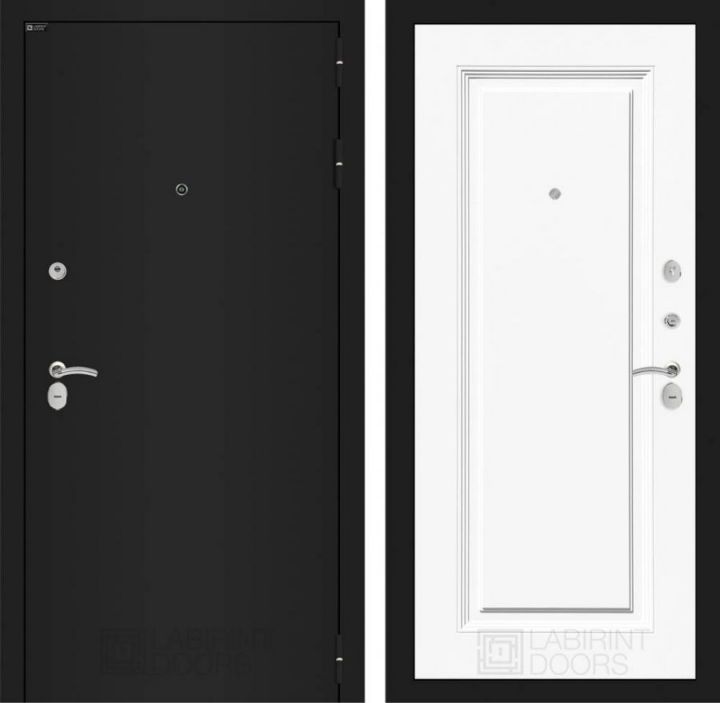 Дверь Входная Лабиринт CLASSIC шагрень черная 27 Эмаль, металлическая