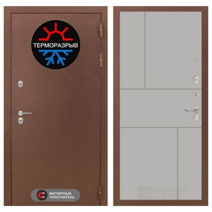 Дверь Входная Лабиринт Термо Магнит 21 Грей софт металлическая