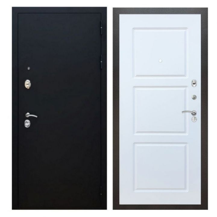 Дверь входная металлическая Лекс X5 Черный муар ФЛ-3 Белый Софт