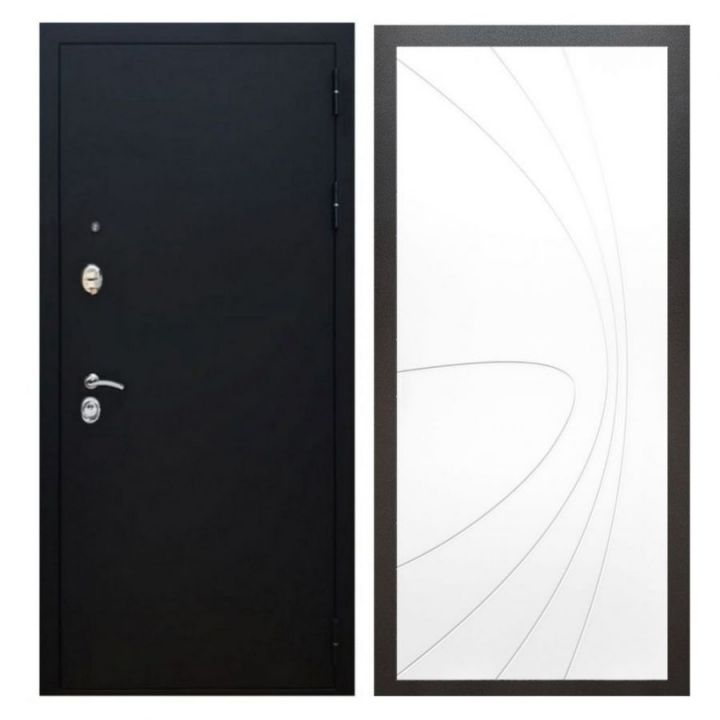 Дверь входная металлическая Армада X5 Черный муар ФЛ-248 Белый Софт