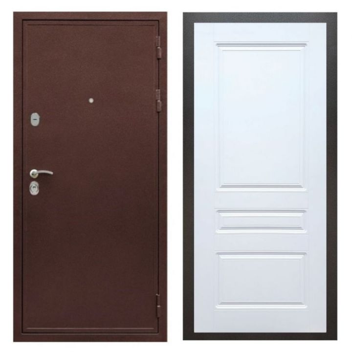 Дверь входная металлическая Армада Х5 Антик Медь ФЛ-243 Белый Софт