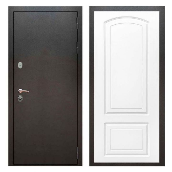 Дверь входная металлическая Лекс Х5 Серебро Антик ФЛ-138 Белый Софт