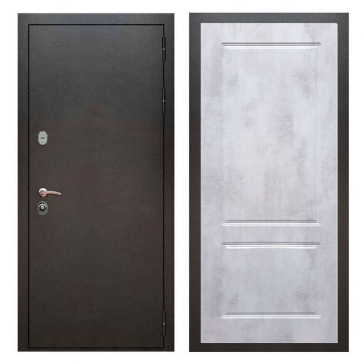 Дверь входная металлическая Армада Х5 Серебро Антик  ФЛ-117 Бетон Светлый