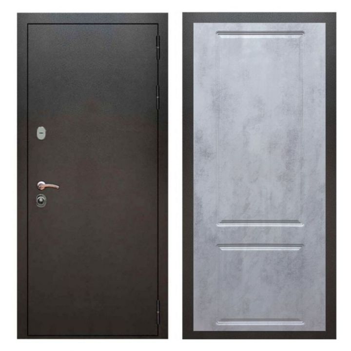Дверь входная металлическая Армада Х5 Серебро Антик  ФЛ-117 Бетон Темный