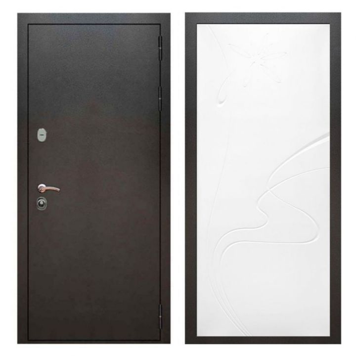 Дверь входная Армада Х5 Серебро Антик ФЛ-256 Белый Софт