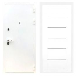 Дверь входная металлическая Армада Х5 Шагрень Белая Сити Белый Ясень