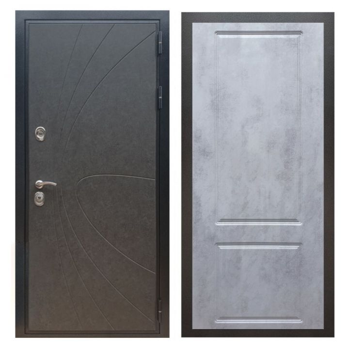 Дверь входная металлическая Армада X248 Штукатурка Графит ФЛ-117 Бетон Темный