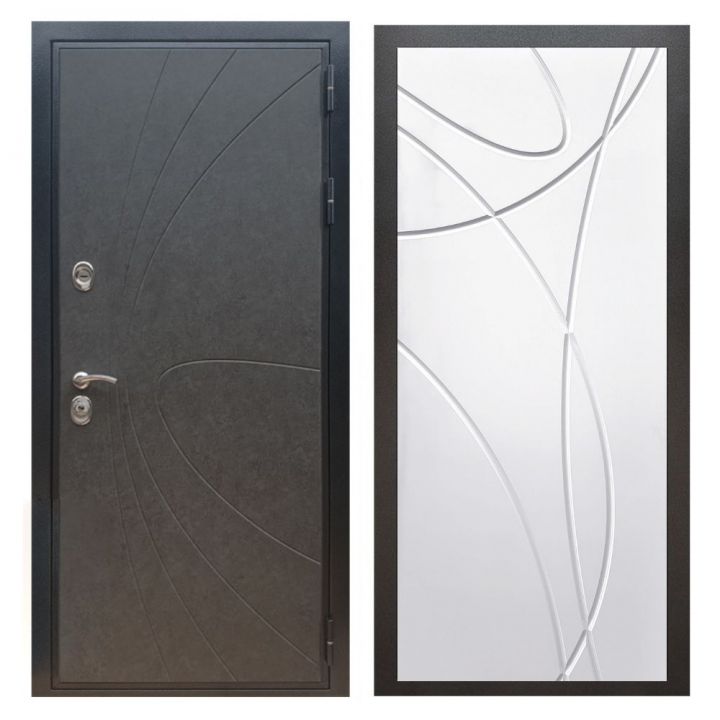 Дверь входная металлическая Армада X248 Штукатурка Графит ФЛ-247 Белый Софт