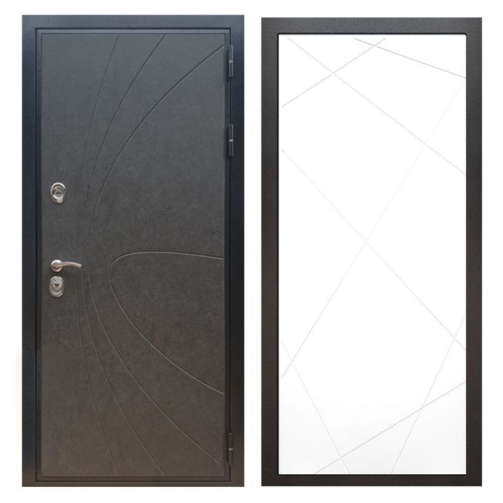 Дверь входная металлическая Армада X248 Штукатурка Графит ФЛ-291 Белый Софт