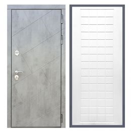 Дверь входная металлическая Лекс Х22 Бетон Темный ФЛ-256 Белый Софт