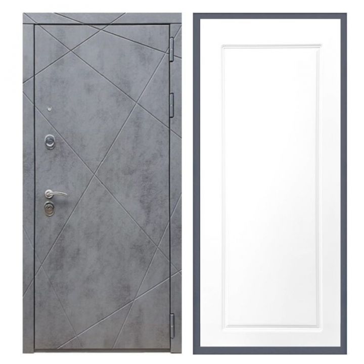 Дверь входная металлическая Армада Х13 Бетон Темный ФЛ-119 Белый Софт
