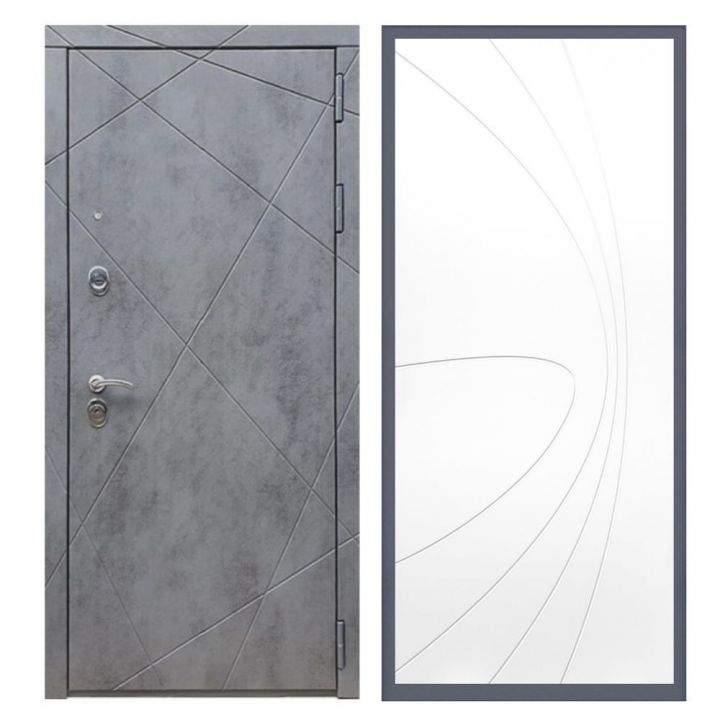 Дверь входная металлическая Армада Х13 Бетон Темный ФЛ-248 Белый Софт