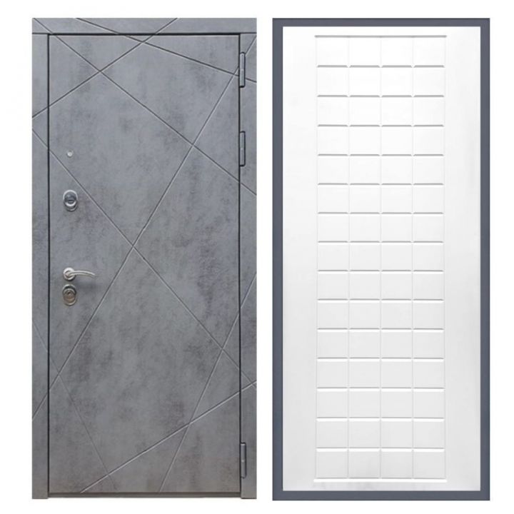 Дверь входная металлическая Армада Х13 Бетон Темный ФЛ-256 Белый Софт