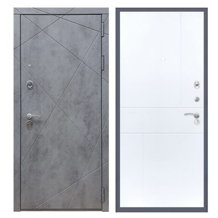 Дверь входная металлическая Армада Х13 Бетон Темный ФЛ-290 Белый Софт
